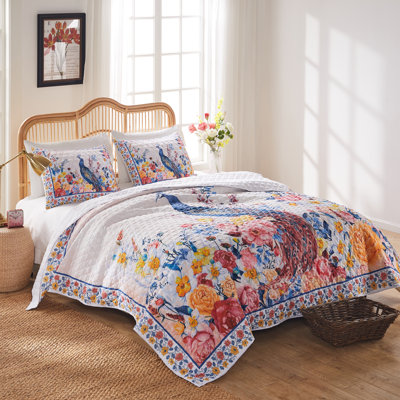 Ensemble de courtepointe très grand 3 pièces Greenland Home Fashions Huntington Gold 105 x 95 + 20 x 36 (2)
