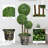 UV Resistant Artificial Boxwood Triple Ball Topiary-1957070674-1957070673