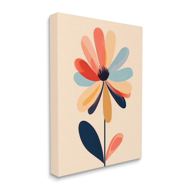 "Alternating Petals Flower", art mural sur toile par Walker Noble, H 48 po x l 36 po x P 1,5 po