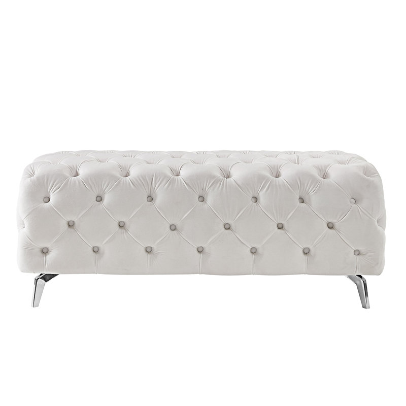 Banc rembourré à boutons