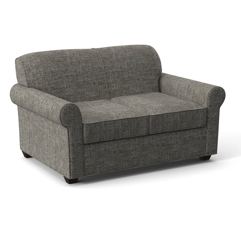 Finn 59" Rolled Arm Sofa Bed Loveseat with Reversible Cushions, Cafelle, Archetype Quartz