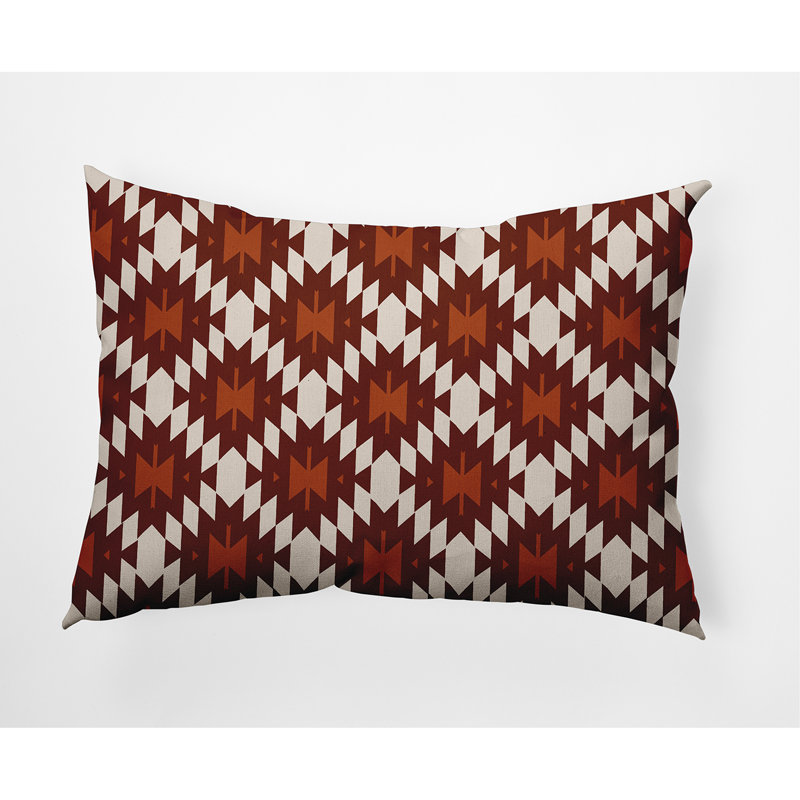 Coussin décoratif intérieur / extérieur Geo Craze, 14 po x 20 po, Chêne