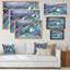 Turquoise et mauve liquide Flow Art II - œuvre d'art moderne sur toile-861124349-861124290