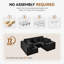 Canapé modulaire surdimensionné en U de 108 po en chenille désossée de 108 po, canapé modulaire surélevé de coin à siège profond et sans assemblage, 108 po-145751473
