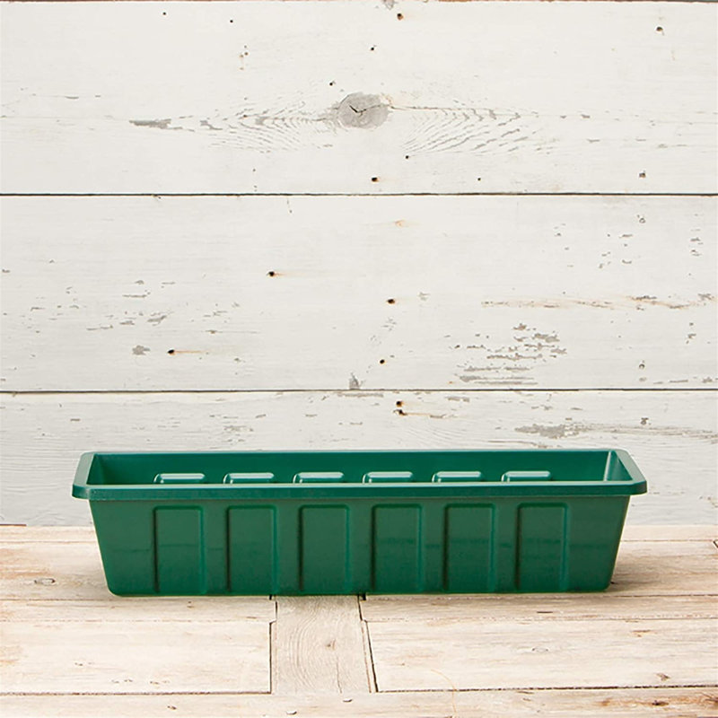 Plastic Planter Box, Hunter Green, 5" H x 30" W x 8" D