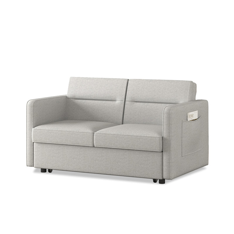 Causeuse-lit escamotable 54,5 po - Dossier réglable, Lin gris