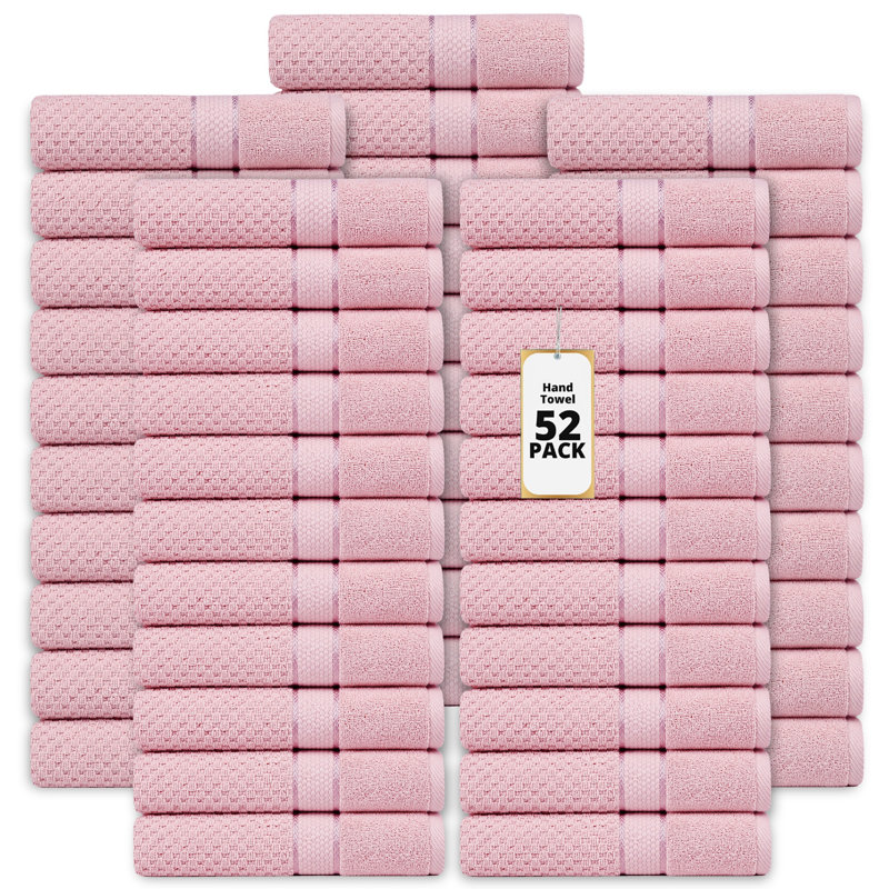 Collection de serviettes texturées 100% coton Mulaayam, Rose tendre