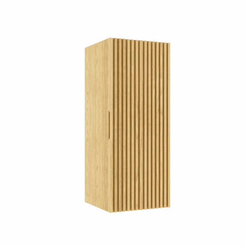 Wall-Mounted Floating Striped Bathroom Vanity Side Cabinet With A Door And A Shelf