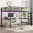 Metal Loft Bed with Power Outlet & LED Lighting - Space Saving Noise Reduced Design-1744117138-1713220153