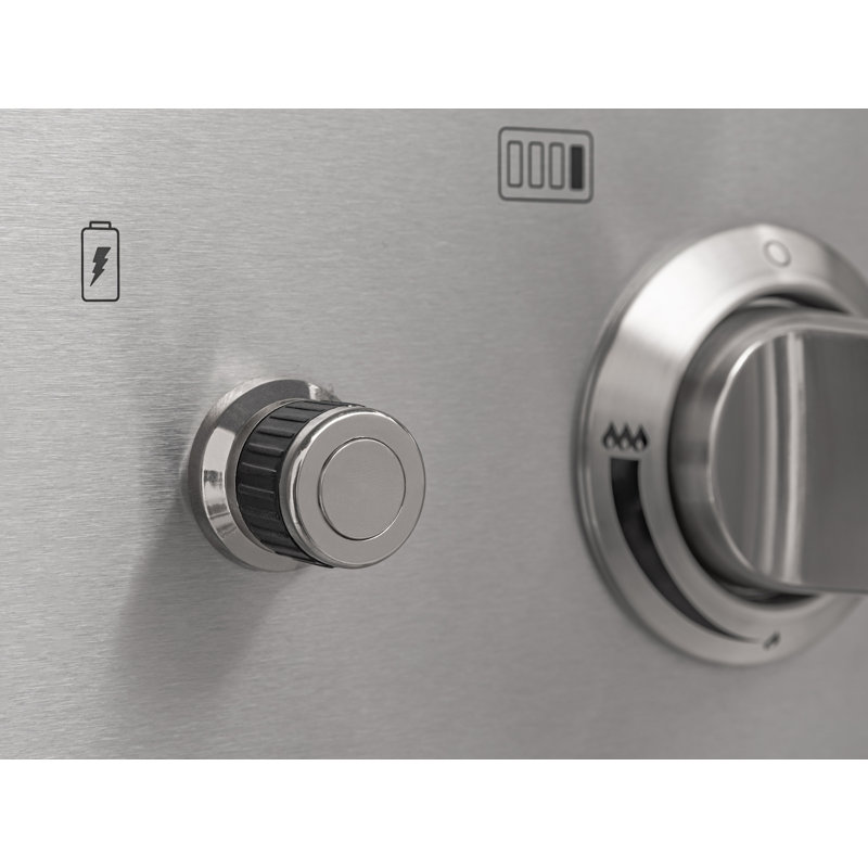 Ensemble d'armoires d'extérieur en acier inoxydable 7 pièces avec base à 2 portes, bar, coin, armoire de barbecue, barbecue au gaz de performance 40 po et comptoirs