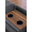 Console avec porte-gobelets - Canapé d'angle gris anthracite - 2 pièces