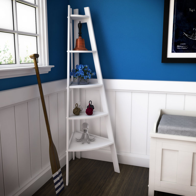 Pierview 161.29 cm H x 74.93 cm W Corner Bookcase, White