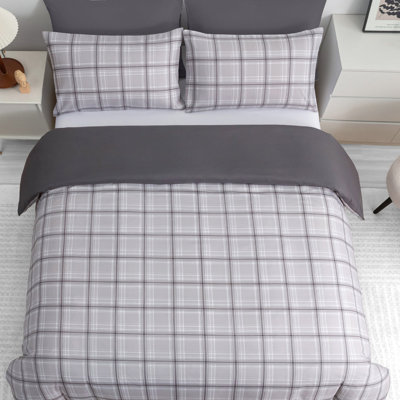 Premium Duvet Cover Set Double Brushed Microfiber Reversible With Zipper Closure & Corner Ties