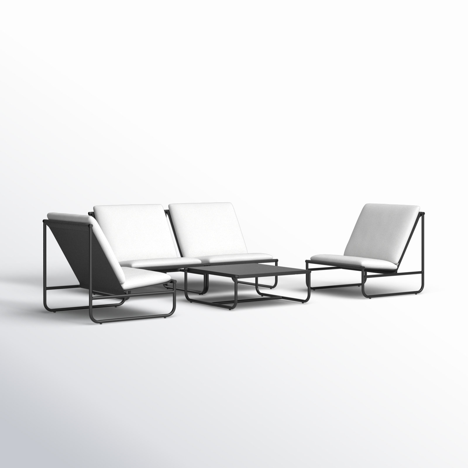 Sean 4-Person Patio Seating Group, Black