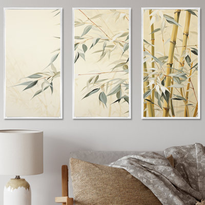 Muted Bamboo Embrace VI - Bamboo Wall Art Living Room Set
