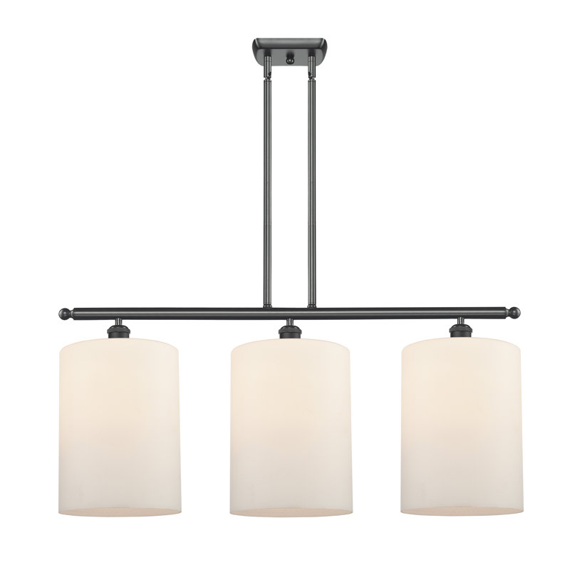 Luminaire suspendu tambour 3 lumières Dublin, Blanc mat, Noir mat