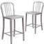 Commercial Grade Metal Indoor-Outdoor Stool with Vertical Slat Back-1056393367-1056393374