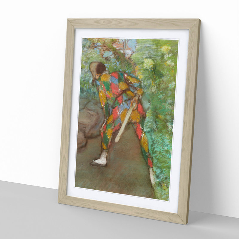 Harlequin by Edgar Degas - Framed Print, Oak Framed, 65cm H x 48cm W x 2cm D
