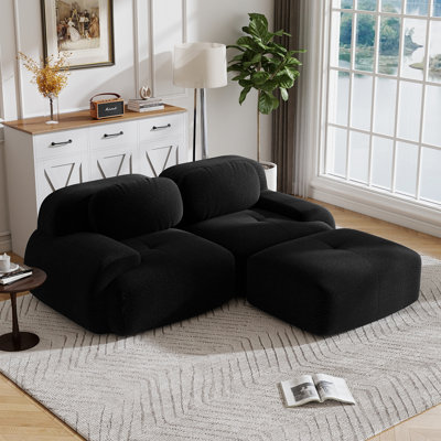 Compression Sofa, L Shape Sofa, Corduroy Fabric Sofa, For Living Room