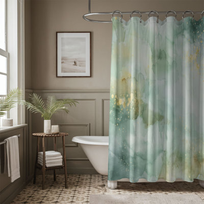Watercolor Sage Patterns - 1 Piece Standard Shower Curtain