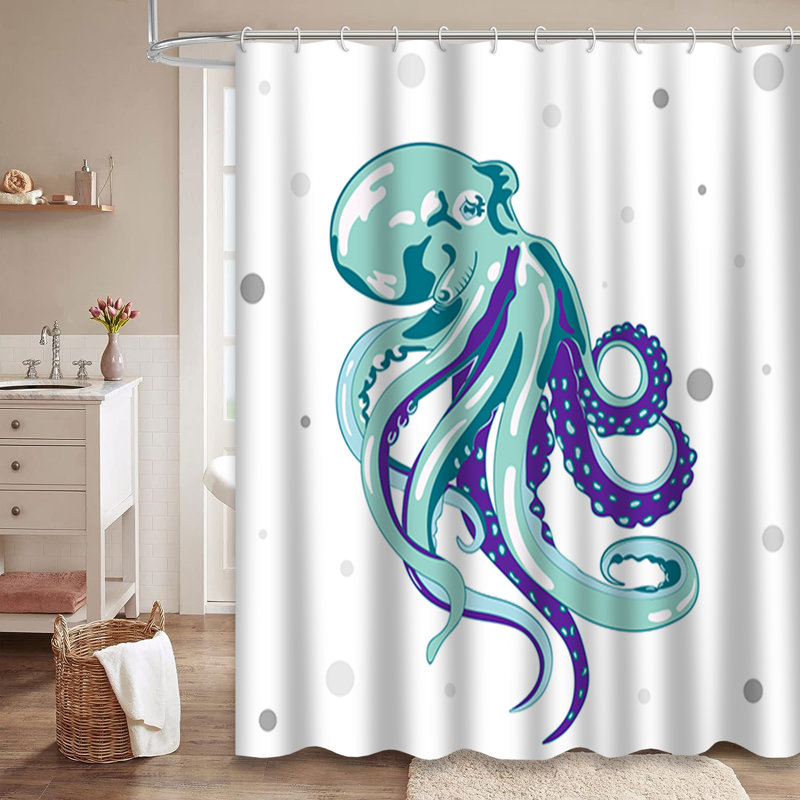 Rideau de douche Octopus, L 72 po x l 72 po