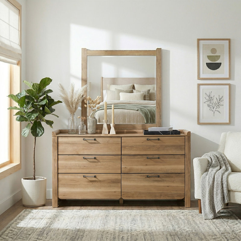 Ensemble commode et miroir 2 pièces Lunora
