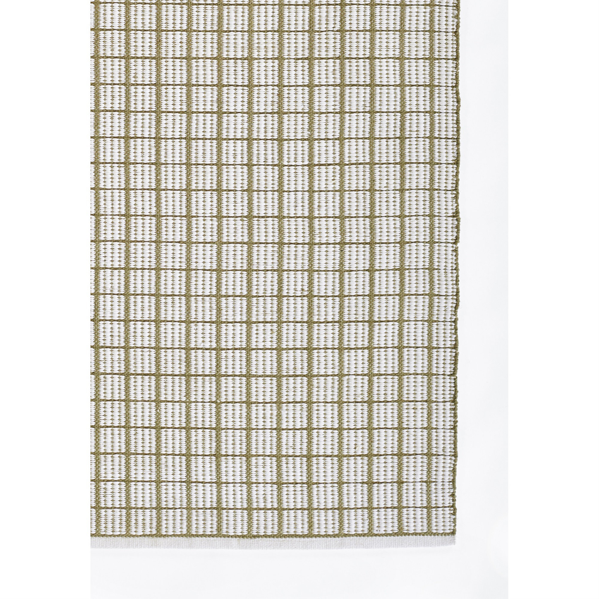 Malmo Handmade Recycled P.E.T White/Green Indoor/Outdoor Rug, Rectangle 2' x 3'