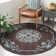 Sedgemoor Hand-Hooked Dark Brown/White/Blue Area Rug
