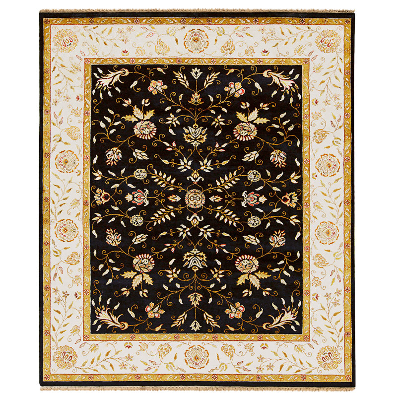 Handmade Silk and Wool Area Rug