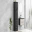 Grande armoire de rangement avec trois tiroirs pour salle de bain / bureau, noir-160109856
