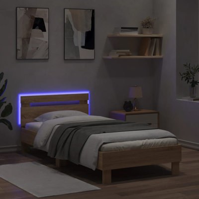 17 Stories Bed Frame With Headboard And LED 