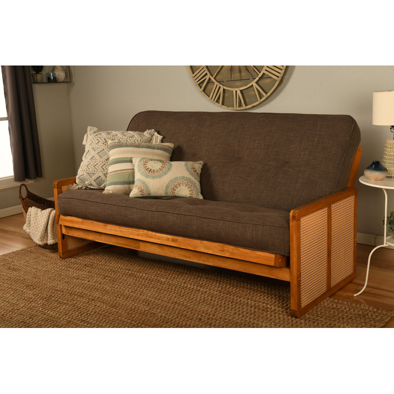 Futon double Bridyn avec matelas inclus, Lin Bridyn cacao