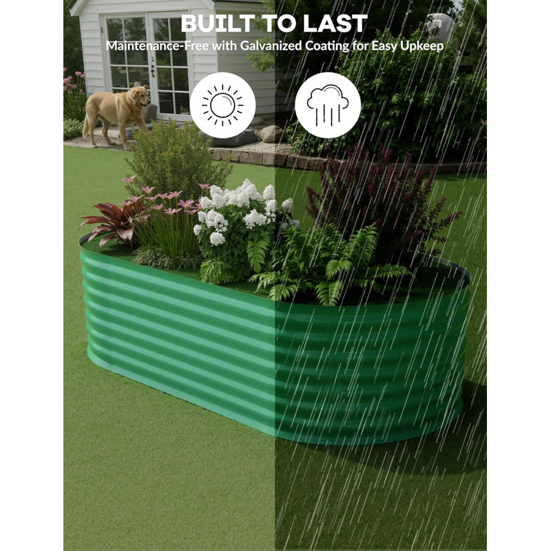 1 Pcs Green 6x3x2 FT Raised Garden Bed for Indoor/Outdoor Vegetables Herbs Flowers, Green, 6x3x2 FT