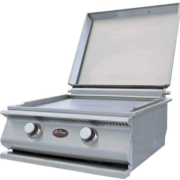 Flame King Flat Top Cast Iron Propane Grill Griddle for Tabletop, Wall Mounted and Floor Stand