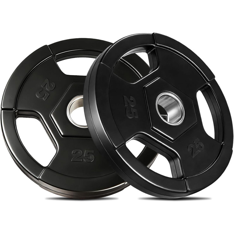 Olympic Weight Plates 11.25kg Set, 2" Rubber Coated Barbell Plates for Strength Training & Gym Use