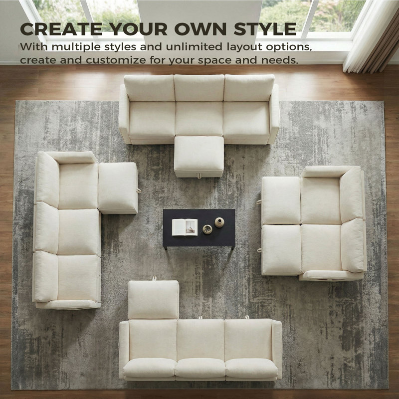 Corner Sofa, Beige/White