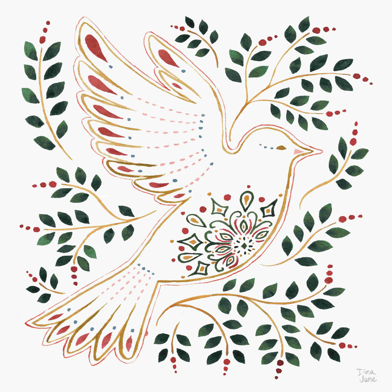«Holiday Sparkle VIII» par Dina June, peinture sur toile tendue, H 12 po x l 12 po