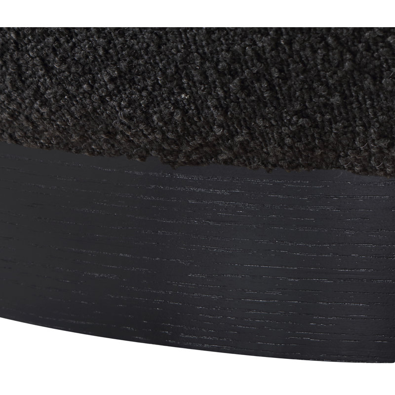 Fauteuil d'appoint Calais, Tissu bouclé noir, Naturel