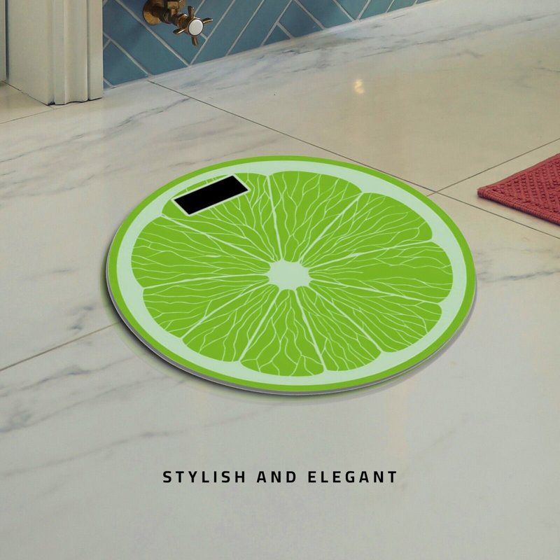 East Urban Home Digital Glass Bathroom Scale, Lemon