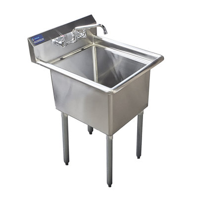 Stainless Steel Prep & Utility Sink With Faucet. NSF. Overall Size: 30in x 30in.