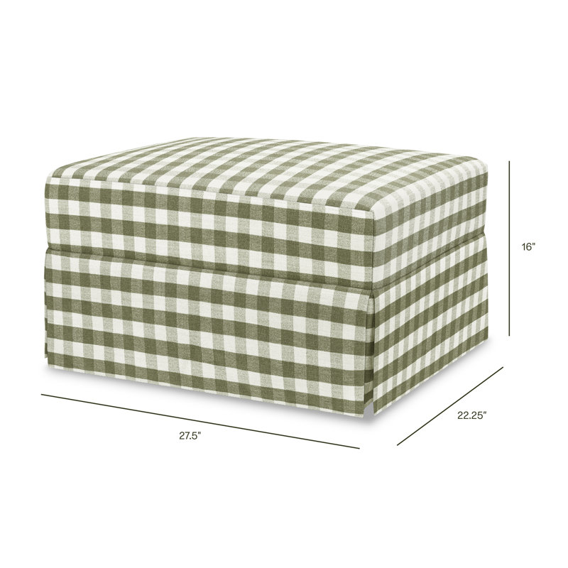 Crawford Ottoman, Green Gingham