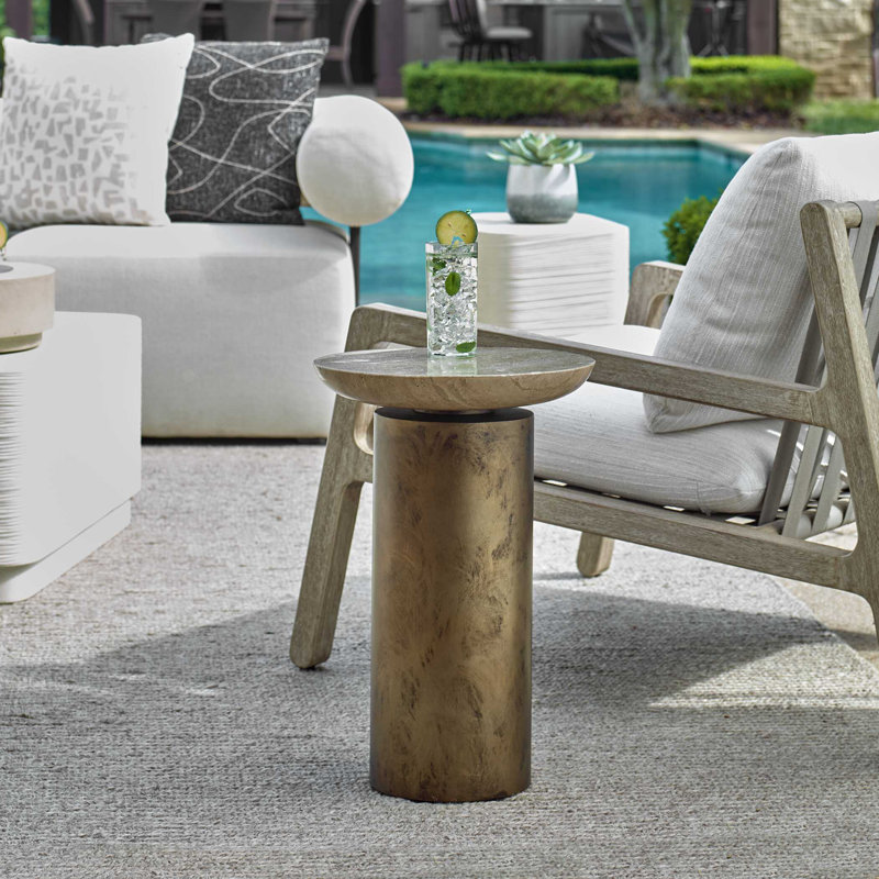  Oslo Brass Outdoor Accent Table