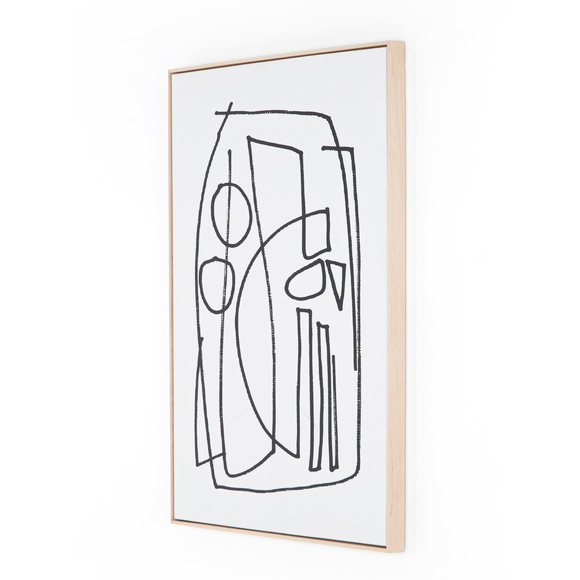 Stark 2 by Dan Hobday, 40" H x 30" W x 2" D, Light Brown Floater Framed