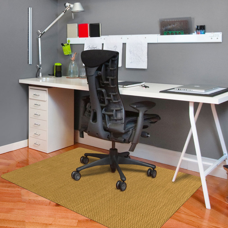 Barbury Weave 35 in. x 47 in. 9 to 5 Desk Chair Mat, Goldenrod