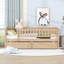 Lit de jour simple en bois avec deux tiroirs, naturel-749984670-749984667
