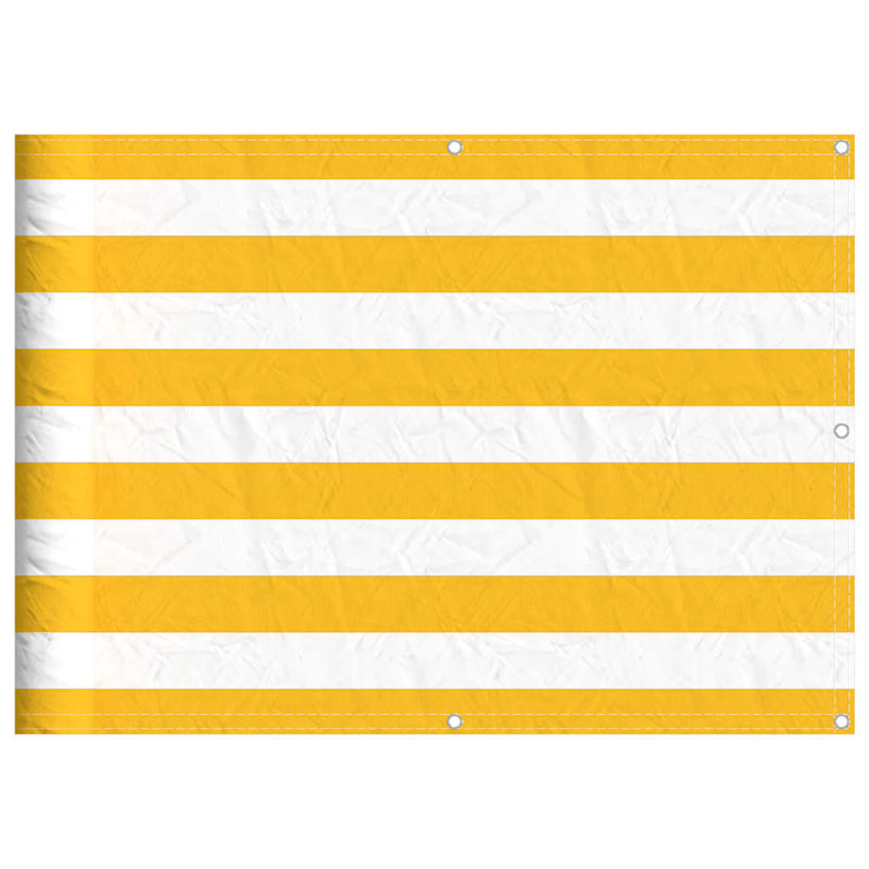 Balcony Screen Yellow And White Stripe, 75cm H x 1000cm W