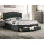 Lit de grand lit en tissu gris anthracite en toile de jute avec tiroir et capitonnage-1335655114