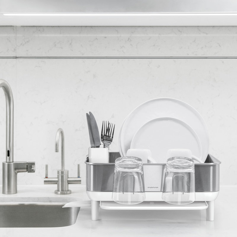 Compact Fingerprint-Proof Stainless Steel Dishrack - Kitchen Drying Rack