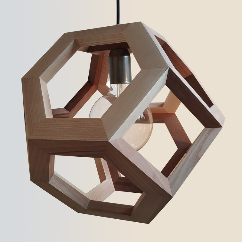 Chewelah 1 - Light Geometric Pendant, Light Oak