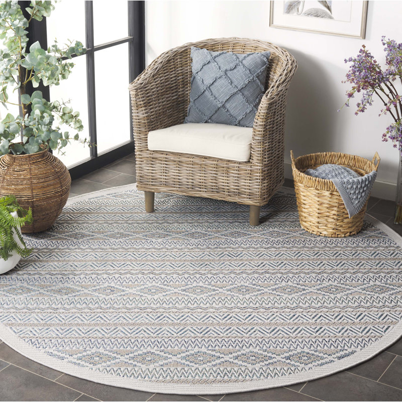 Wolack Wicker Performance Southwestern Rug, Round 6'7"